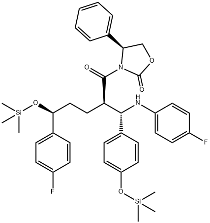 3-[(2Р,5С)-5-(4-Флуорофенил)-2-[(С)-[(4-флуорофенил(амино)]][4-[триметилсилил]-окси]фенил]метил]-1- оксо-5-[(триметилсили)-окси]пентил]-4-фенил-(4С)-2-оксазолидинон